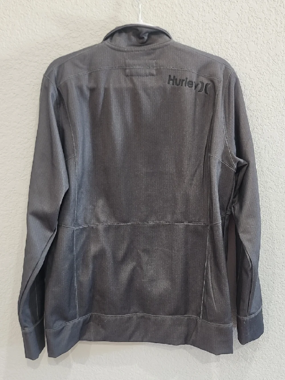 Hurley Sunday Lightweight Track Jacket Charcoal Gray Oversize Streetwear Racing